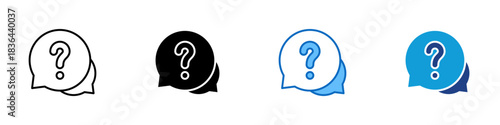 Question Multiple Style Icon Design Vector - question mark inside a speech bubble, symbolizing inquiry, confusion, or feedback during a presentation