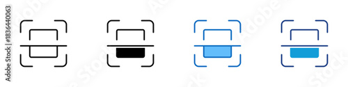 Scan Multiple Style Icon Design Vector - square frame symbol representing scanning a barcode or QR code for payment or product info