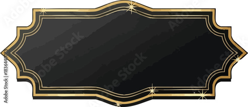 Ornate black and gold banner with sparkling details for elegant design