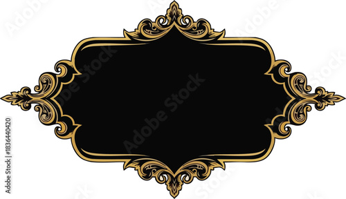 Intricate Gold Frame Ornamental Elegance for Creative Design