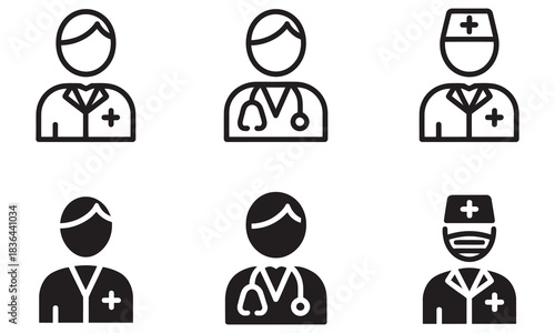 Medical professionals wearing protective gear and uniforms