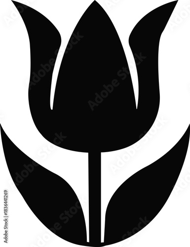 Tulib flower icon.Tulip Flower Background with multi-colored tulib flowers in a garden suitable for background use,Beautiful tulib flower bed in warming day in spring, outdoor park.