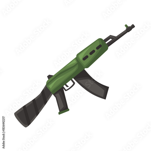 Rifle icon, rifle vector illustration, gun clip art, assault rifle automatic weapon military gunflat cartoon style