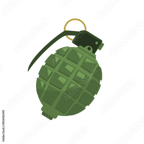 Grenade vector image, grenade icon, grenade clip art, isolated on white background