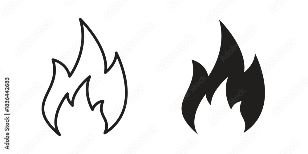 Fototapeta premium Fire icons vector collection for web designs. flat icons