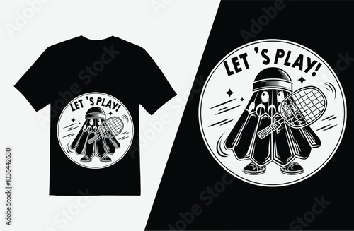 Get this playful badminton t-shirt design that is sure to bring joy to any sports enthusiast's wardrobe today