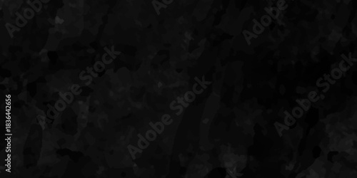 Abstract black painted watercolor paper texture, black grunge texture with scratches, dark cement wall background in vintage style, promote product and content on display and web design.