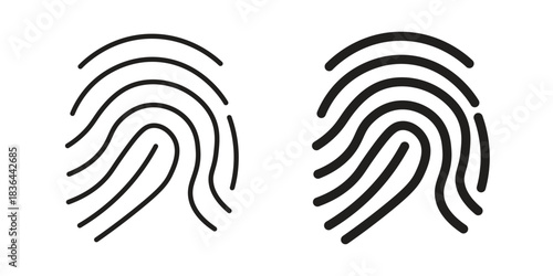 Fingerprint icons vector collection for web designs. flat icons