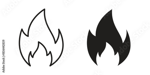 Flame icons vector collection for web designs. flat icons