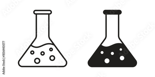 Flask icons vector collection for web designs. flat icons