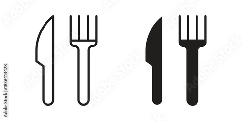 Fork and Knife icons vector collection for web designs. flat icons