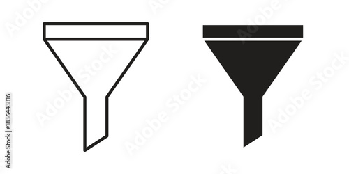 Funnel icons vector collection for web designs. flat icons
