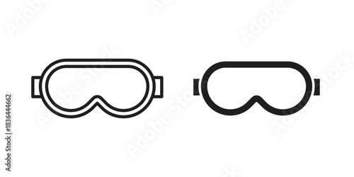 Goggles icons vector collection for web designs. flat icons