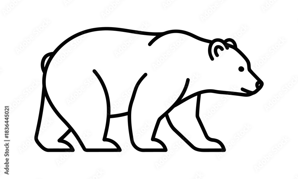 Obraz premium bear outline illustration