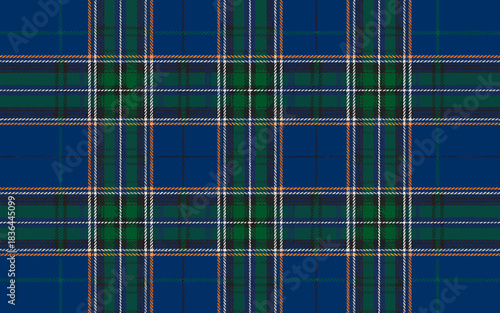 Classic Tartan Plaid Pattern Background with Blue Green and White Woven Textile Design for Fashion and Home Decor