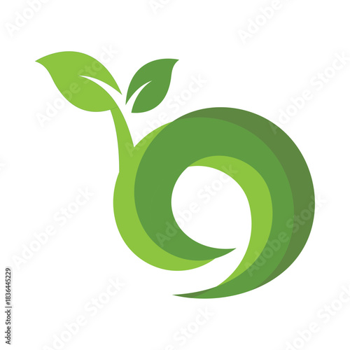Green leaf logo design