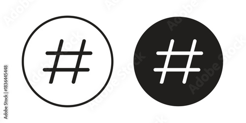 Hashtag icons vector collection for web designs. flat icons
