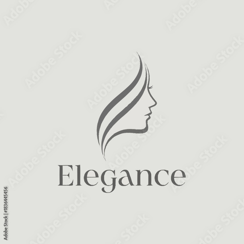 Elegant Woman Profile Logo Design.