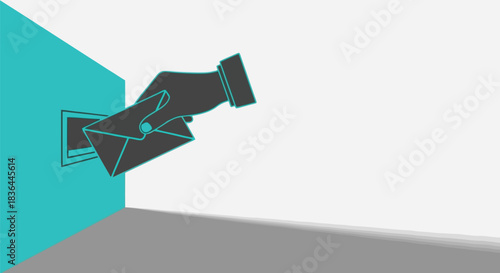 Hand putting an envelope into a mailbox