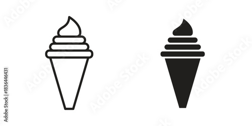 Ice cream icons vector collection for web designs. flat icons
