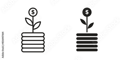 Investment icons vector collection for web designs. flat icons