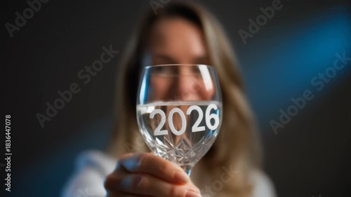 Raising Crystal Glass Toast Celebration 2026 Newyear