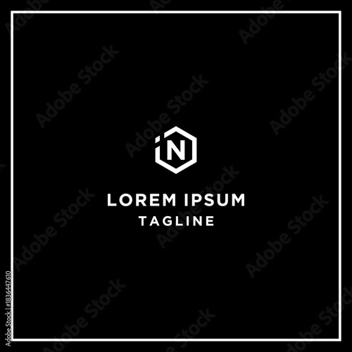 in or in hexagon logo