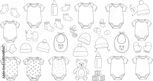 Cute baby clothes and accessories collection