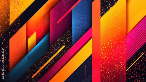 Dynamic Abstract Background with Vibrant Colors and Geometric Shapes for Creative Designs and Modern Art Projects