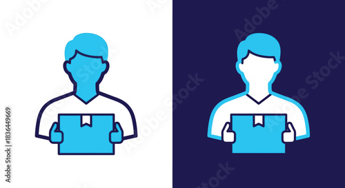 Delivery person holding a package