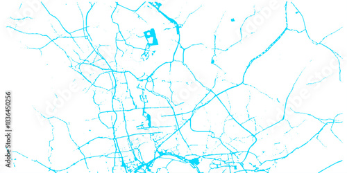 abstract blue background with splashes and various curved lines, Modern geographical concept blue world map design with abstract geography concept abstract lines showing various areas.