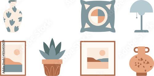 Bohemian home decor elements in earthy tones