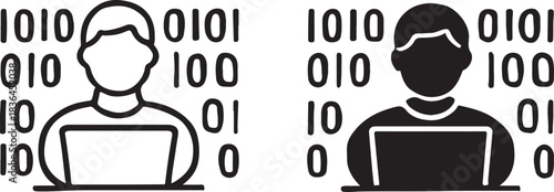 Collection of modern coding and programming icons in a clean silhouette style