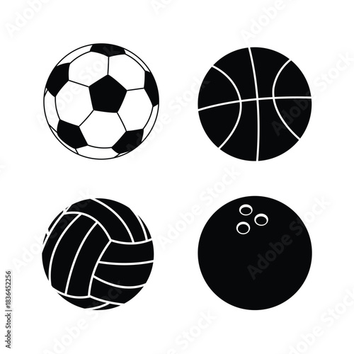 Set of sports balls vector illustration design icons