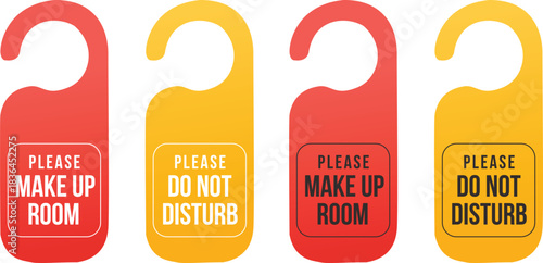 Hotel door hangers for privacy and room service requests