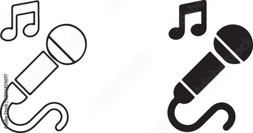Collection of microphone vector icons in a distinctive silhouette style