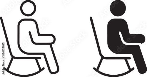 Collection of rocking chair icons in silhouette style