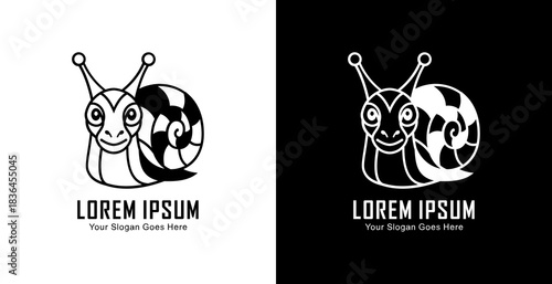 Snail-shaped logo design with a modern semi-line art style