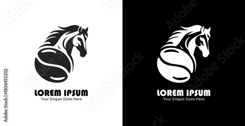 Coffee bean logo design combined with a horse head