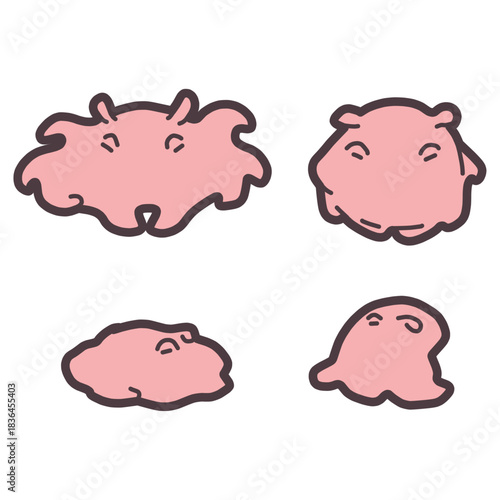 シンプルでかわいいメンダコのイラストセット