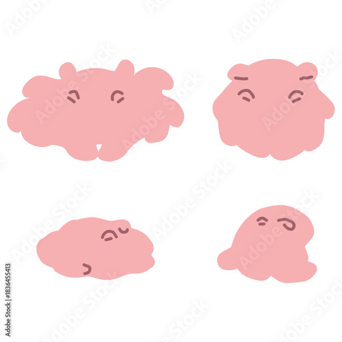 シンプルでかわいいメンダコのイラストセット