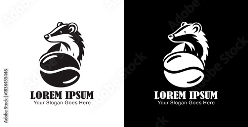 Coffee bean logo design combined with a civet head