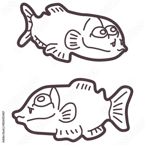 シンプルにデフォルメしたかわいいデメニギスのイラスト