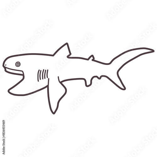 シンプルにデフォルメした深海鮫のメガマウスのイラスト