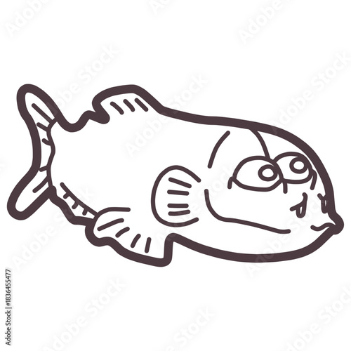 シンプルにデフォルメしたかわいいデメニギスのイラスト