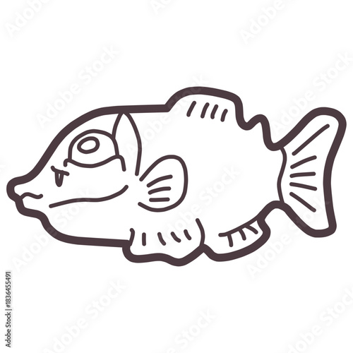 シンプルにデフォルメしたかわいいデメニギスのイラスト