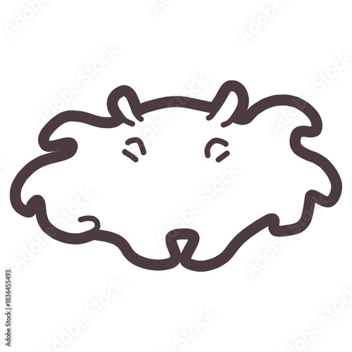 シンプルにデフォルメしたかわいいメンダコのイラスト