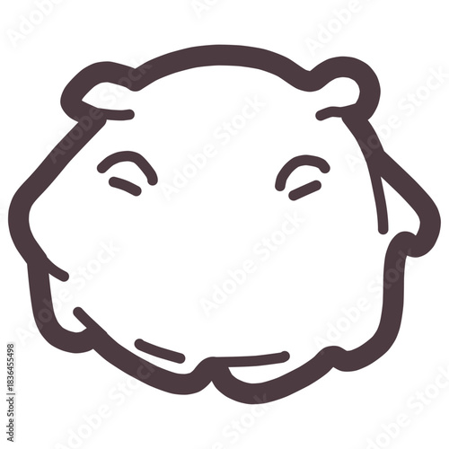 シンプルにデフォルメしたかわいいメンダコのイラスト