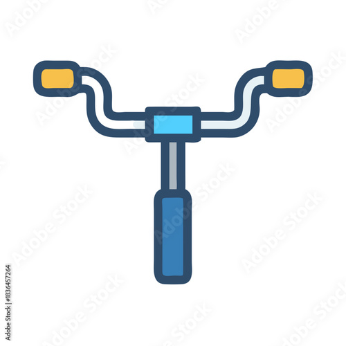 Stylized vector illustration of bicycle handlebars on black background