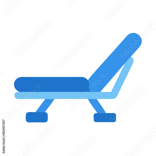 A blue lounge chair on a black background image